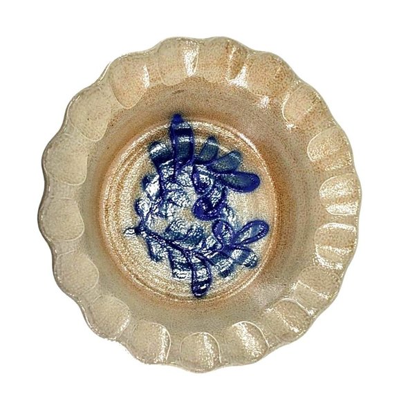 Beaumont Brothers Pottery Fluted Bowl Crock Floral Motif Signed SR 1994 VTG - Picture 2 of 6